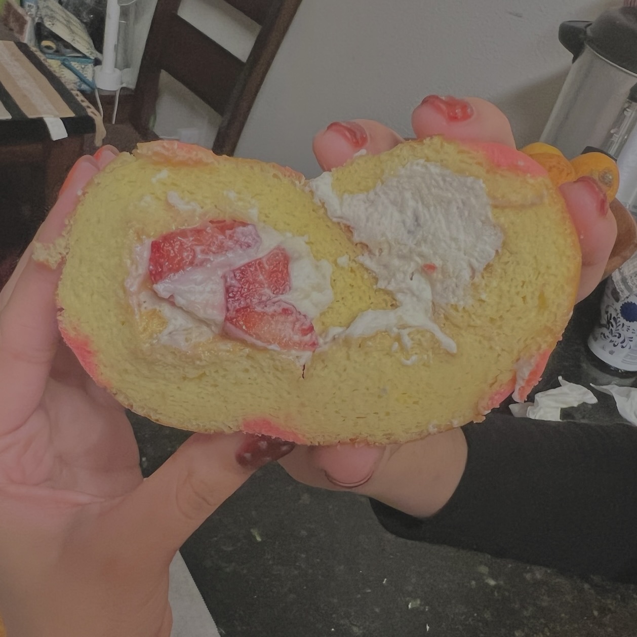 slice of the roll cake